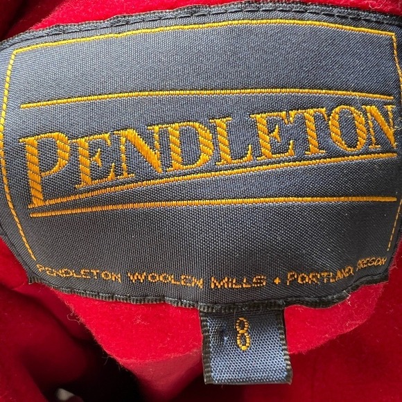 Vintage Pendleton Red Wool Cashmere Coat Jacket Midi Long Womens Size 8 - Picture 9 of 9